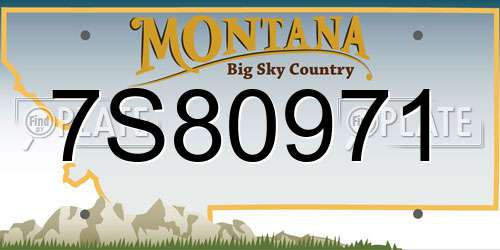 7S80971 Montana License Plate