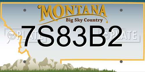 7S83B2 Montana License Plate