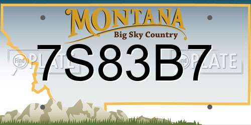 7S83B7 Montana License Plate