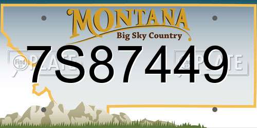 7S87449 Montana License Plate