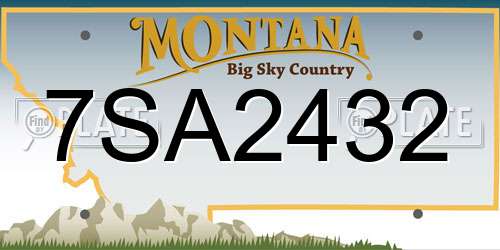7SA2432 Montana License Plate