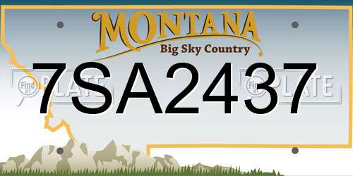 7SA2437 Montana License Plate
