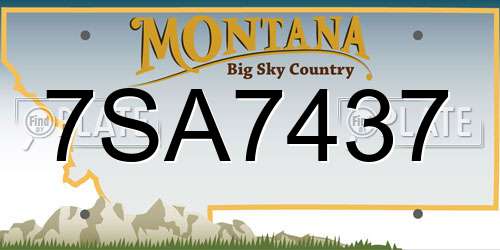 7SA7437 Montana License Plate