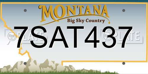7SAT437 Montana License Plate