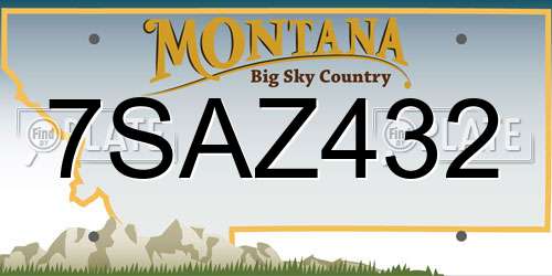 7SAZ432 Montana License Plate