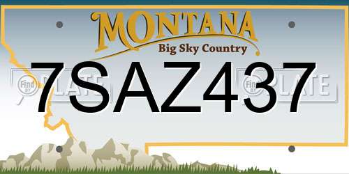 7SAZ437 Montana License Plate