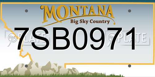 7SB0971 Montana License Plate
