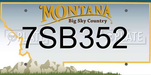 7SB352 Montana License Plate