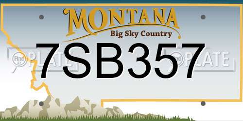 7SB357 Montana License Plate