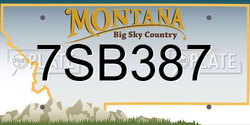 7SB387 Montana License Plate