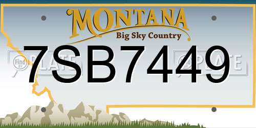 7SB7449 Montana License Plate