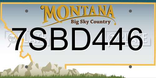 7SBD446 Montana License Plate
