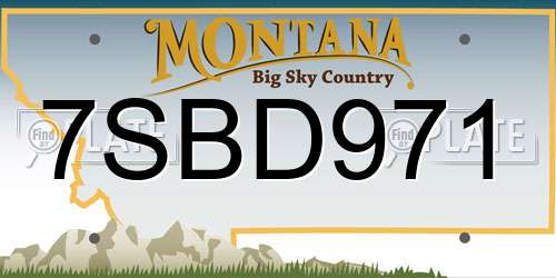 7SBD971 Montana License Plate