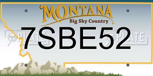 7SBE52 Montana License Plate