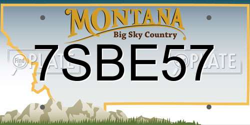 7SBE57 Montana License Plate