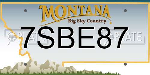 7SBE87 Montana License Plate