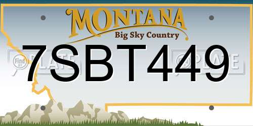 7SBT449 Montana License Plate