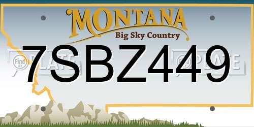 7SBZ449 Montana License Plate