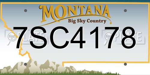7SC4178 Montana License Plate