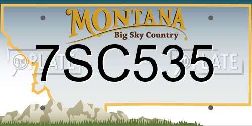 7SC535 Montana License Plate