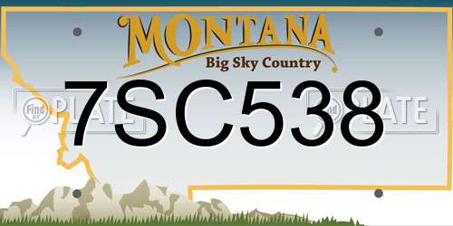 7SC538 Montana License Plate