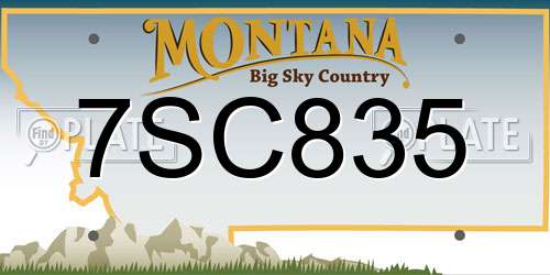 7SC835 Montana License Plate