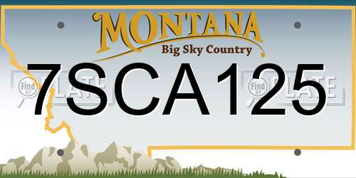 7SCA125 Montana License Plate