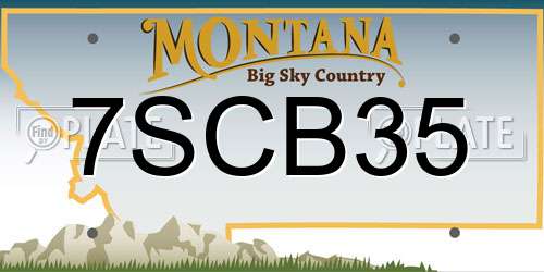 7SCB35 Montana License Plate