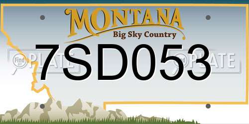 7SD053 Montana License Plate