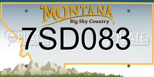 7SD083 Montana License Plate