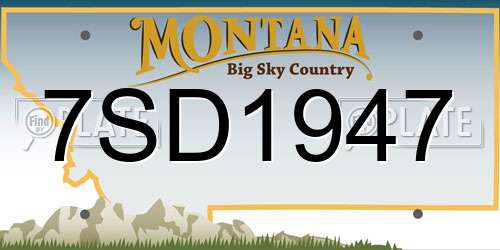 7SD1947 Montana License Plate