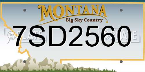 7SD2560 Montana License Plate