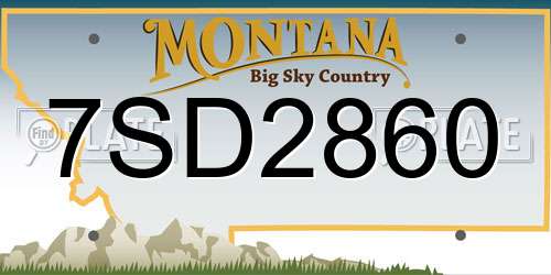 7SD2860 Montana License Plate