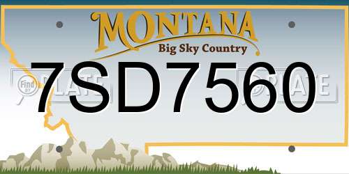 7SD7560 Montana License Plate