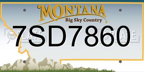7SD7860 Montana License Plate