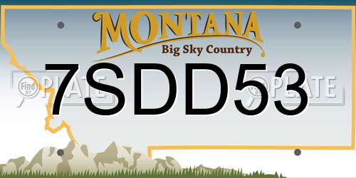 7SDD53 Montana License Plate