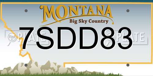 7SDD83 Montana License Plate