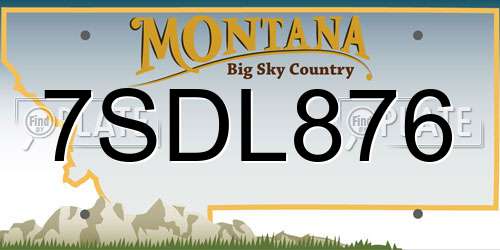 7SDL876 Montana License Plate