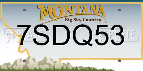 7SDQ53 Montana License Plate