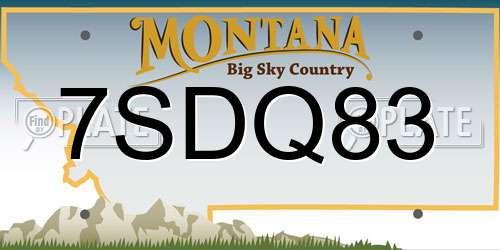 7SDQ83 Montana License Plate