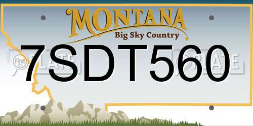 7SDT560 Montana License Plate