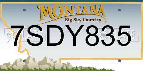 7SDY835 Montana License Plate
