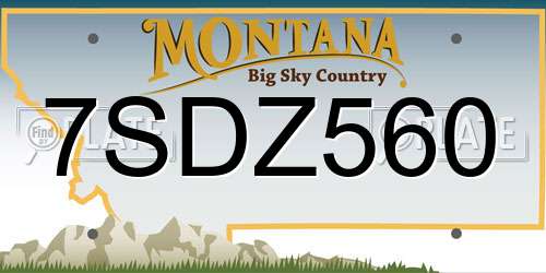 7SDZ560 Montana License Plate