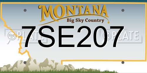 7SE207 Montana License Plate