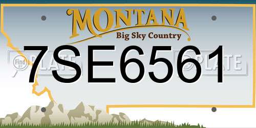 7SE6561 Montana License Plate