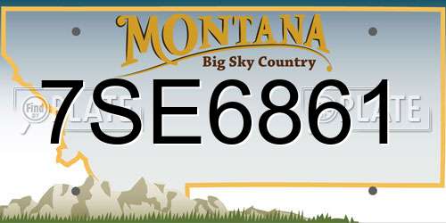 7SE6861 Montana License Plate