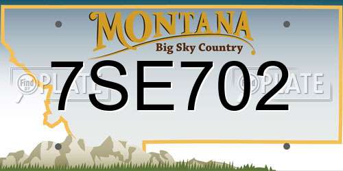 7SE702 Montana License Plate