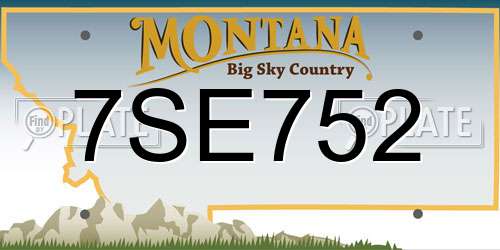 7SE752 Montana License Plate