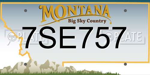 7SE757 Montana License Plate