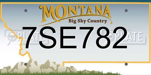 7SE782 Montana License Plate
